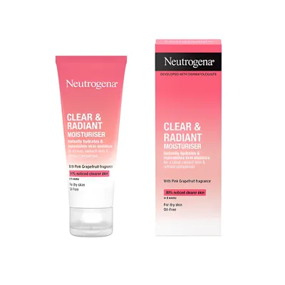 Neutrogena Clear & Radient Moisturiser With Pink Grapefruit.