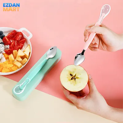 2-in-1 Silicone Baby Feeding Spoon 