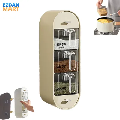 3-Tier Wall Mounted Spice Storage Box