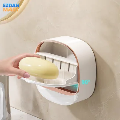 3 Pcs Wall-Mounted Flip Soap Holder