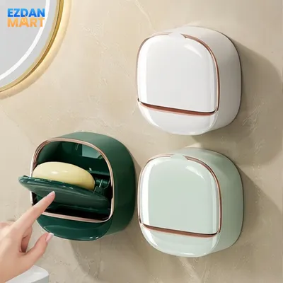 3 Pcs Wall-Mounted Flip Soap Holder
