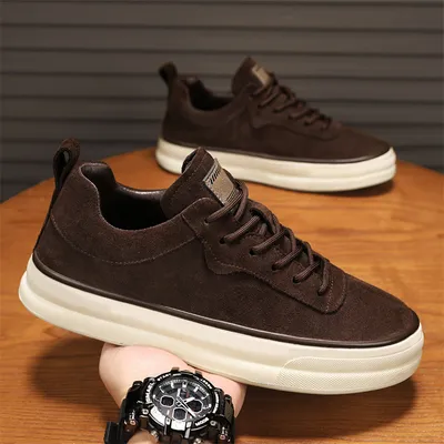 Men's Suede Casual Lace-Up Sneakers