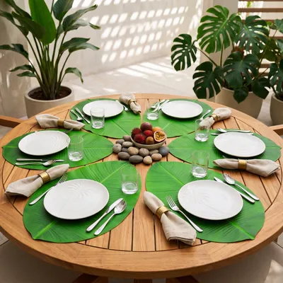 Tropical Artificial Banana Leaf Placemat and Table Decor (6pcs)