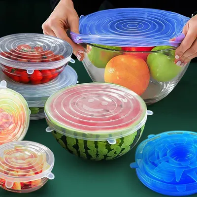 6-Pcs Silicon Food Cover Set