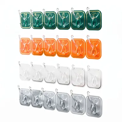 6-in-1 Seamless Adhesive Wall Hook (4pcs)