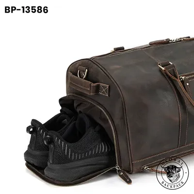 Men's  Premium Crazy Horse Leather Travel Duffle Bag