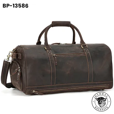 Men's  Premium Crazy Horse Leather Travel Duffle Bag