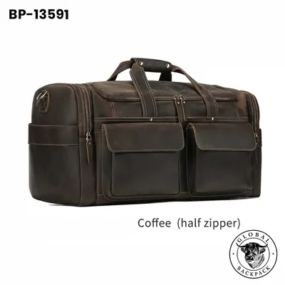 Men's Genuine Leather Large-Capacity Duffle Bag