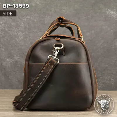 Men's  Genuine Crazy Horse Leather Large-Capacity Travel Bag