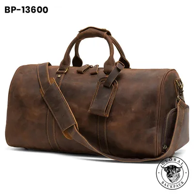 Crazy Horse Leather Men's Travel & Gym Duffle Bag