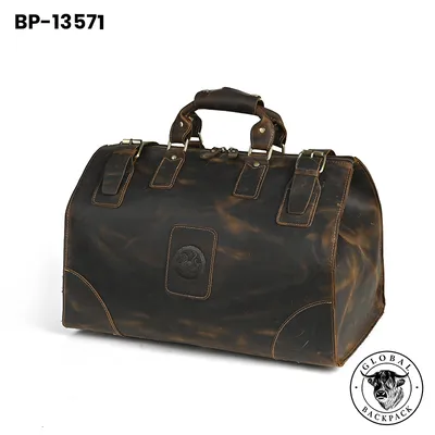 Men's  Crazy Horse Leather 18 Inch Large Capacity Travel Briefcase