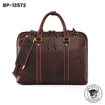 Men's Crazy Horse Leather Multifunctional Business Briefcase