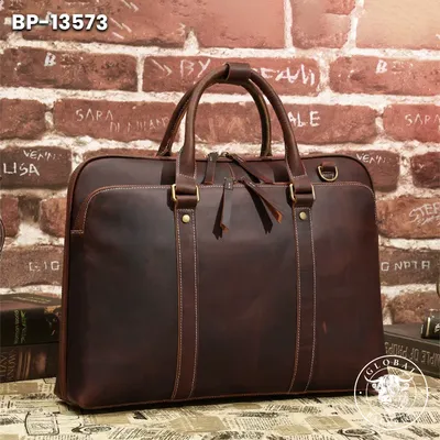 Men's Crazy Horse Leather Multifunctional Business Briefcase