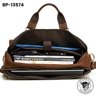 Men's  Genuine Leather Crazy Horse  Business Briefcase