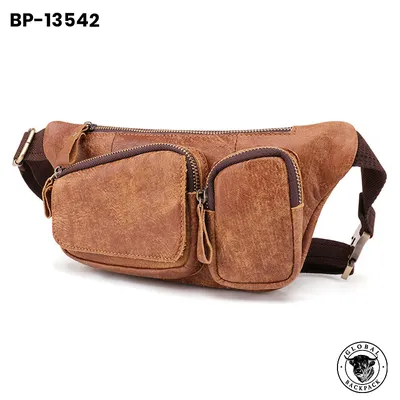 Genuine Leather Men's Multifunctional Chest Crossbody Bag
