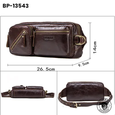 Black Angel Genuine Leather Men's Cowhide Waist Crossbody Bag