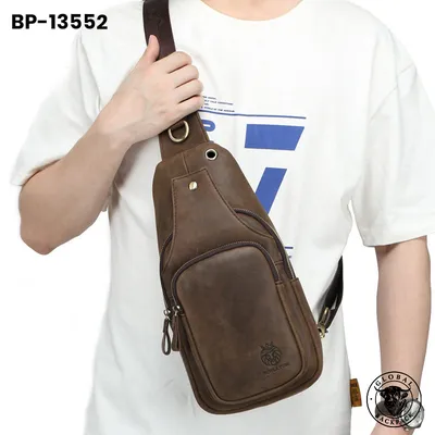 Genuine Leather European Retro Style Chest Bag