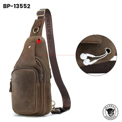 Genuine Leather European Retro Style Chest Bag