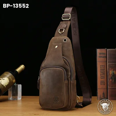 Genuine Leather European Retro Style Chest Bag