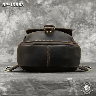 Crazy Horse Genuine Leather Men's Crossbody Chest Bag