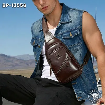 Captain Niu Genuine Cowhide Leather Men's Large-Capacity Crossbody Bag