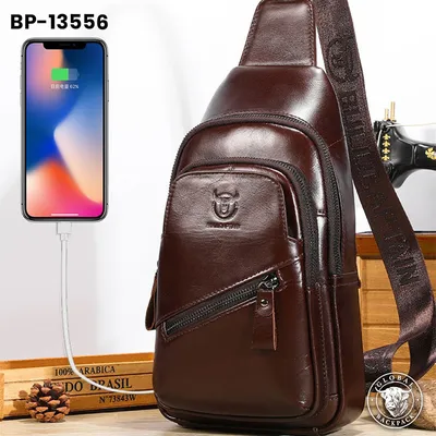 Captain Niu Genuine Cowhide Leather Men's Large-Capacity Crossbody Bag