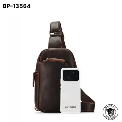 Crazy Horse Leather Men's Retro Classic Chest Bag