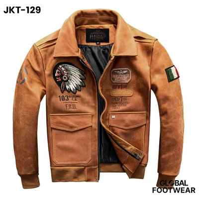 Men’s Genuine  Leather Vintage 1.8mm Flight Jacket