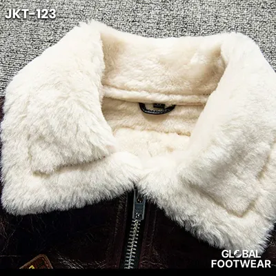 Men’s Genuine Leather & Lamb Fur Premium Shearling Flight Jacket