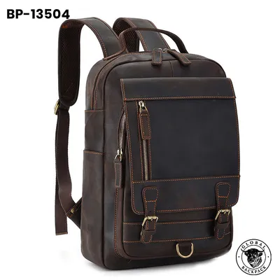 Men’s Vintage Crazy Horse Leather ravel & Outdoor Backpack