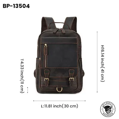 Men’s Vintage Crazy Horse Leather ravel & Outdoor Backpack