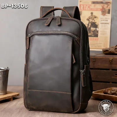 Genuine Vintage Crazy Horse Leather Backpack