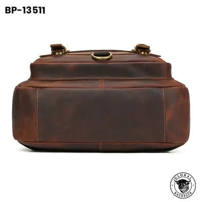 Men's Genuine American Retro Crazy Horse Leather Backpack