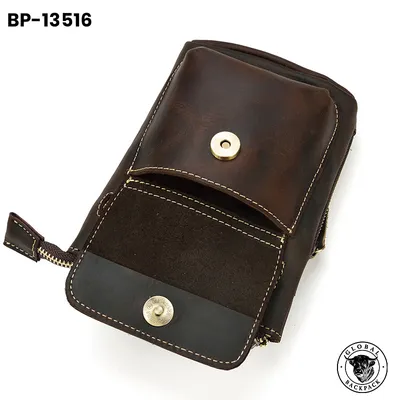 Genuine Cowhide Men’s Crazy Horse Leather Waist Bag