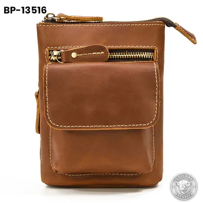 Genuine Cowhide Men’s Crazy Horse Leather Waist Bag