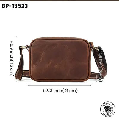 Men's Full Grain Cowhide Leather Retro Messenger Bag