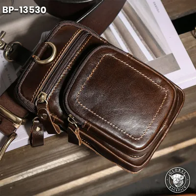 Men's Genuine Leather Retro Multifunctional Waist Bag