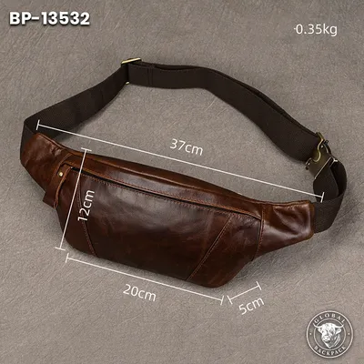 Genuine Leather Cowhide Multifunctional Chest Bag