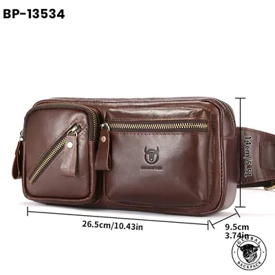 Captain Niu Genuine Leather Men's Crossbody Chest Bag