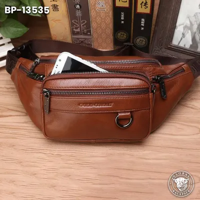 Men's Genuine Leather Cowhide Multifunctional Waist Bag