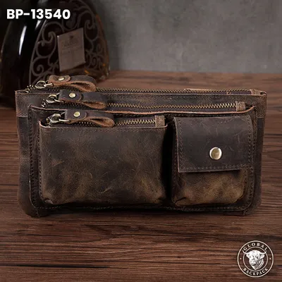 Men's Crazy Horse Leather 9-Inch Chest Bag