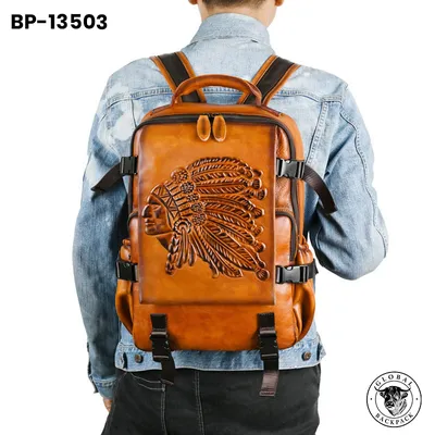 Men's Backpack Vintage Handmade Top Layer Cowhide Backpack