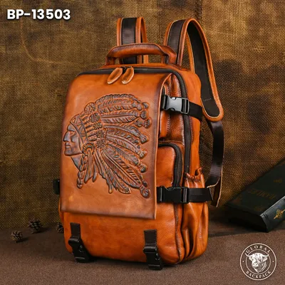Men's Backpack Vintage Handmade Top Layer Cowhide Backpack