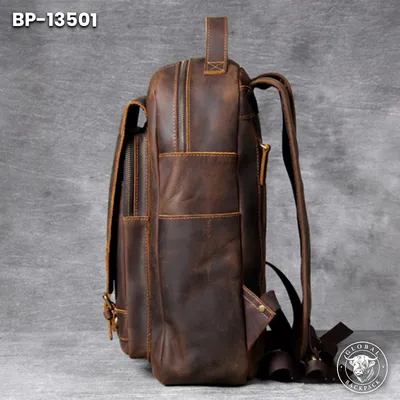 Crazy Horse Leather Large Capacity Backpack