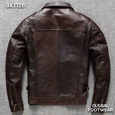 Men’s Premium M65 Leather Jacket Genuine Top Layer Cowhide