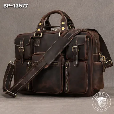 Men's Genuine Leather Top Layer Cowhide  Business Briefcase