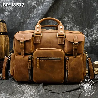 Men's Genuine Leather Top Layer Cowhide  Business Briefcase