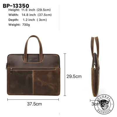 Crazy Horse Leather Macbook Pro15 Inch Zipper Laptop Case
