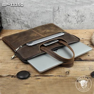 Crazy Horse Leather Macbook Pro15 Inch Zipper Laptop Case