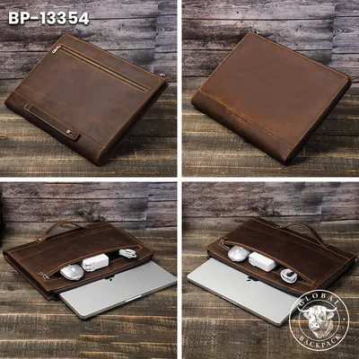 New macbook Pro14.2 Protective Case Crazy Horse Oil Leather Bag